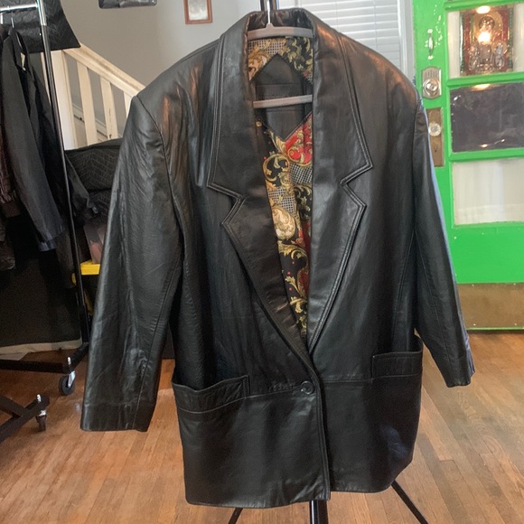 Leather coat. PRESTON & YORK. - Picture 1 of 4